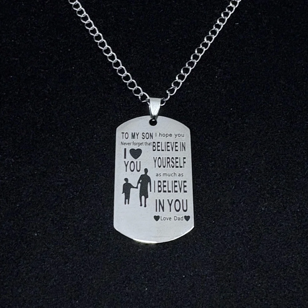 Men’s inspirational military dog tag Necklace
